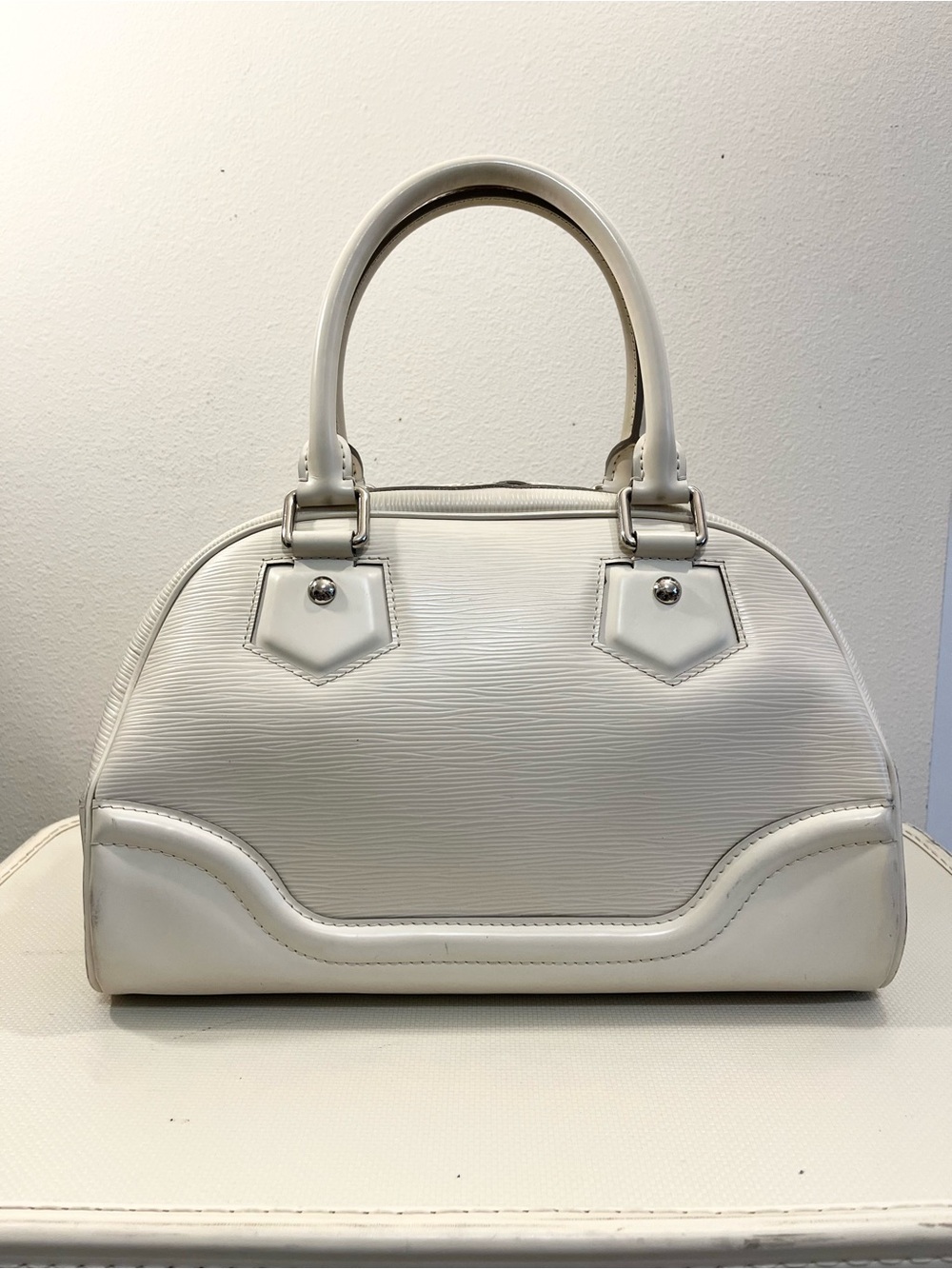 Louis Vuitton Ivory Epi Leather Montaigne Bowling Bag
